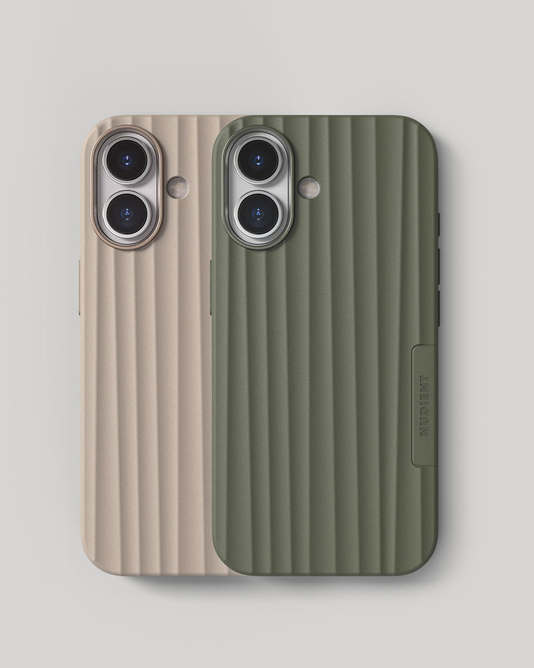 Bold Case - iPhone 17 - Linen Beige & Olive Green – NUDIENT